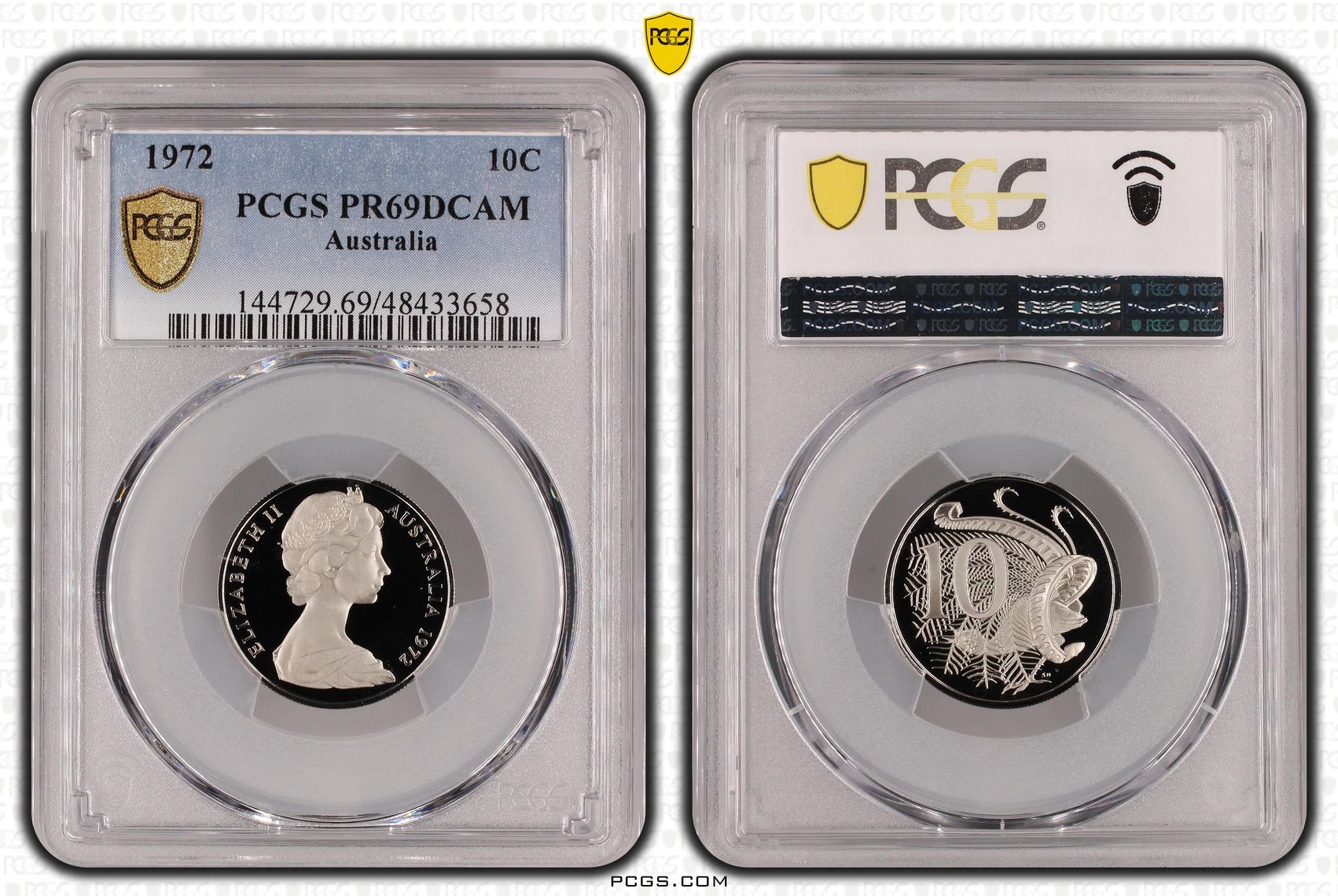 , Ten Cent, 1972, Pcgs Pr69dcam