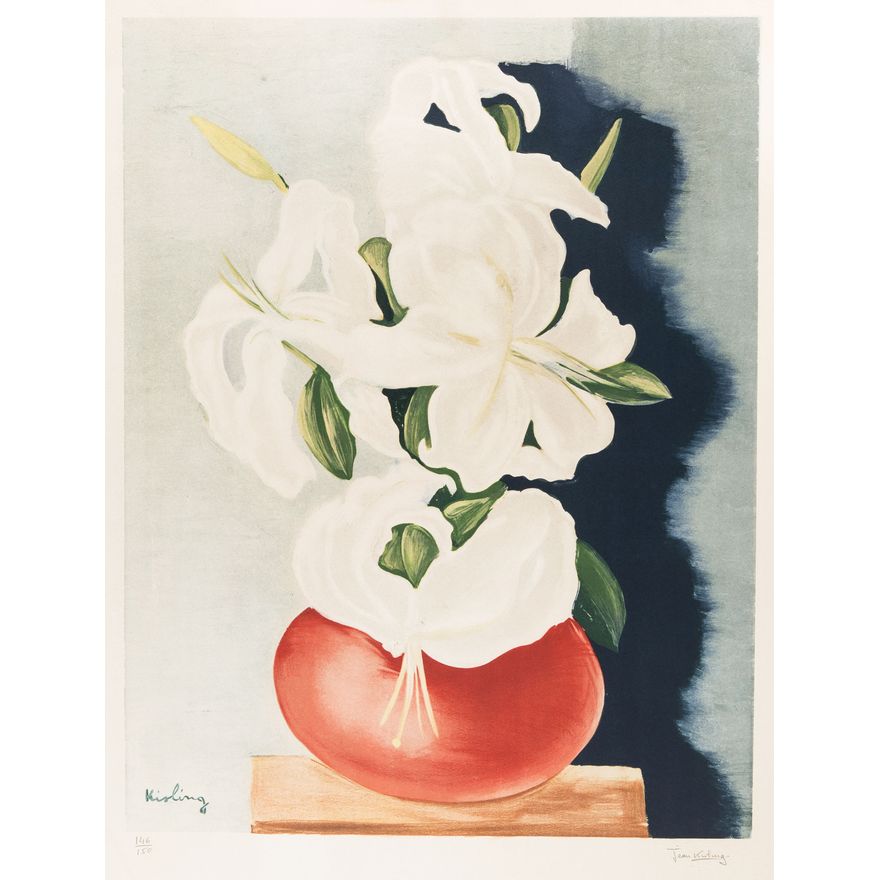 Mojżesz Kisling | Białe lilie w wazonie