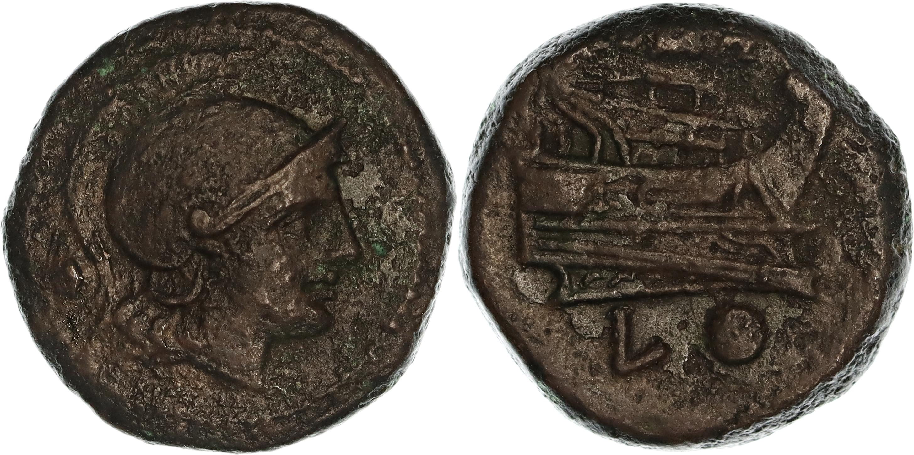 Roman Republic, Anonymous Coinage, Æ Uncia, 211-208 BC, gVF