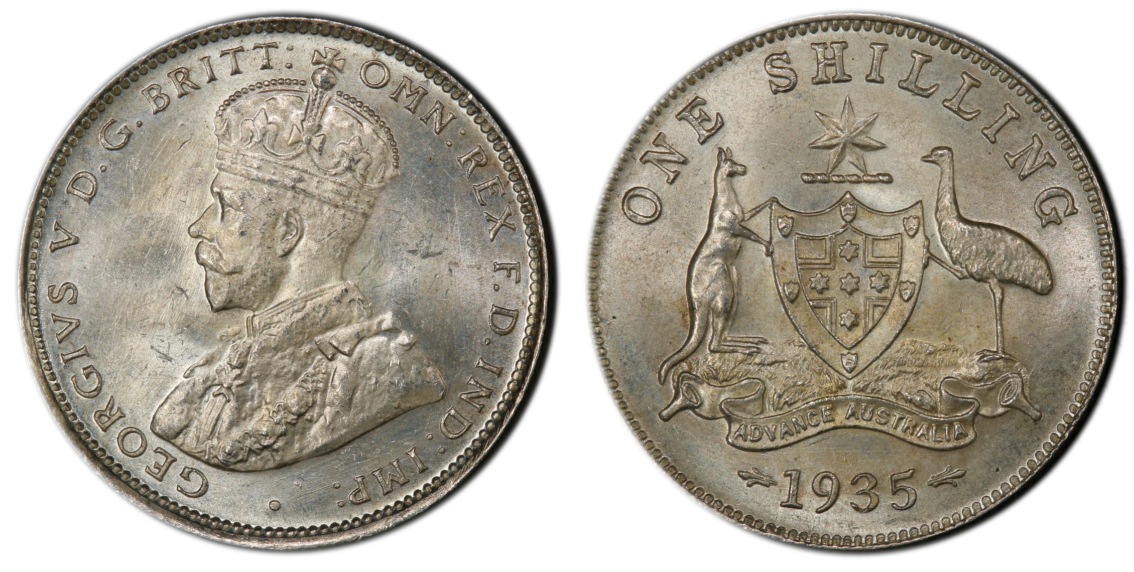 George V, Shilling, 1935, PCGS MS65