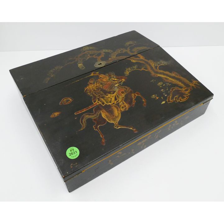 Antique Japanese Gilt Lacquered Lap Desk- 10x12.5''
