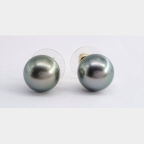 GREY PEARL EARRINGS WITH YELLOW GOLD - 51543/93