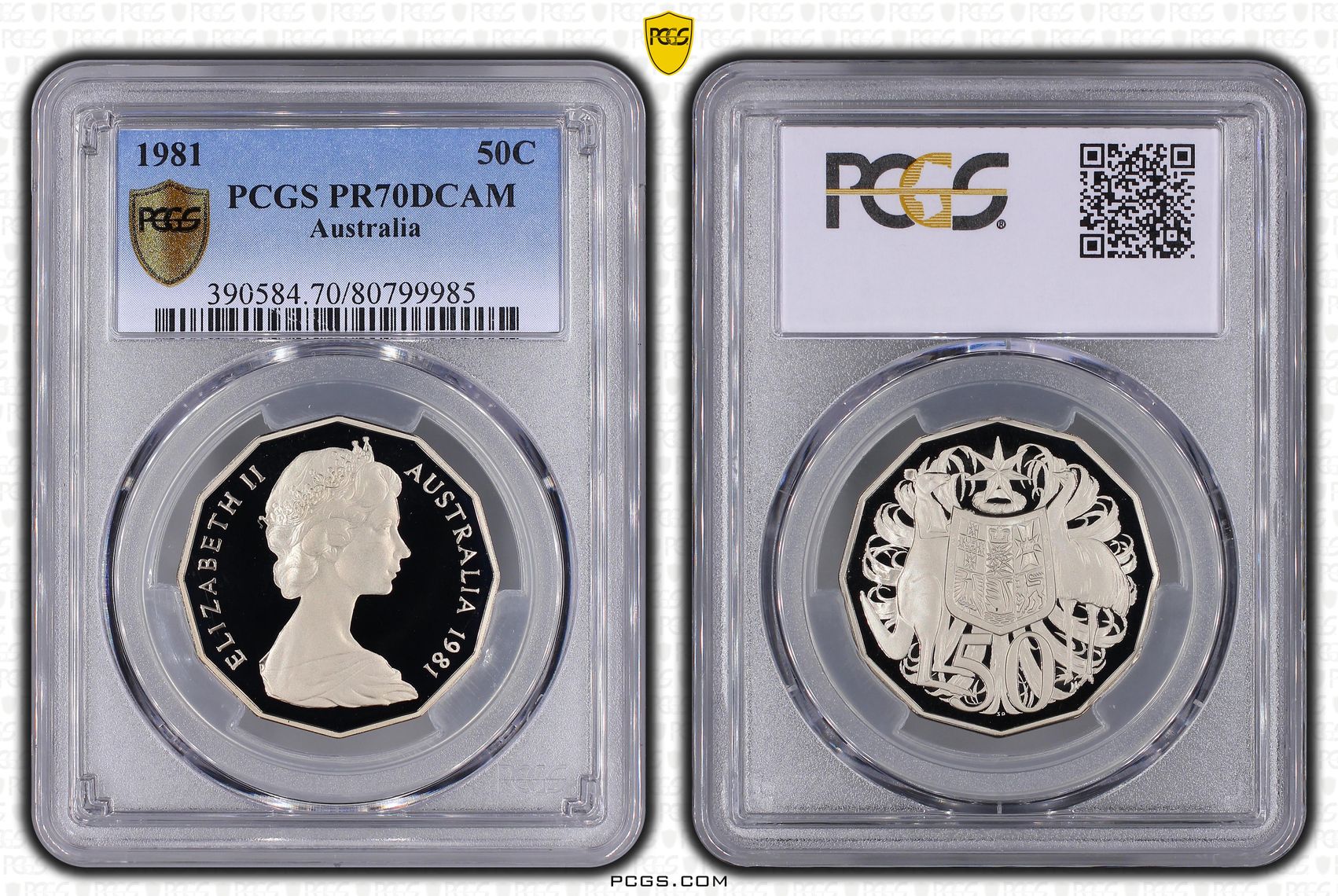 259 · 1981 Australia Fifty Cent, 50c Proof PCGS - PR70DCAM POP 36/0 -985
