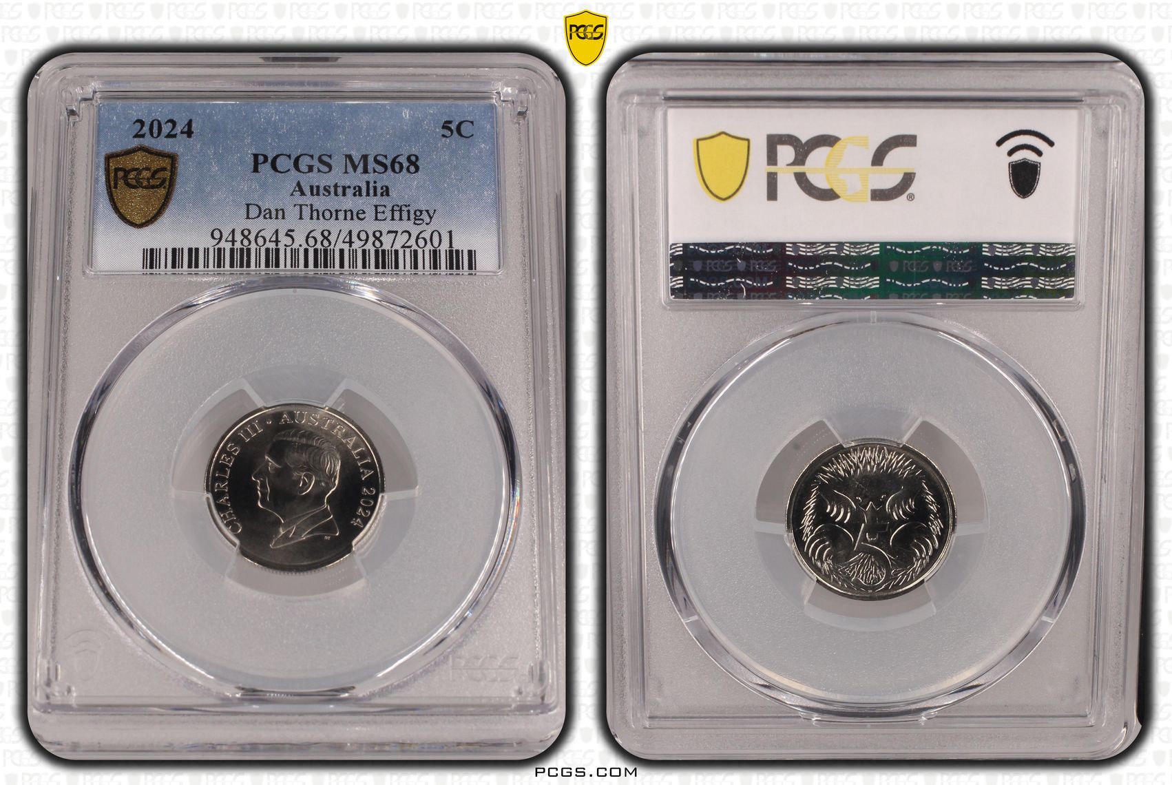 Dan Thorne Effigy , Five Cent, 2024, PCGS MS68