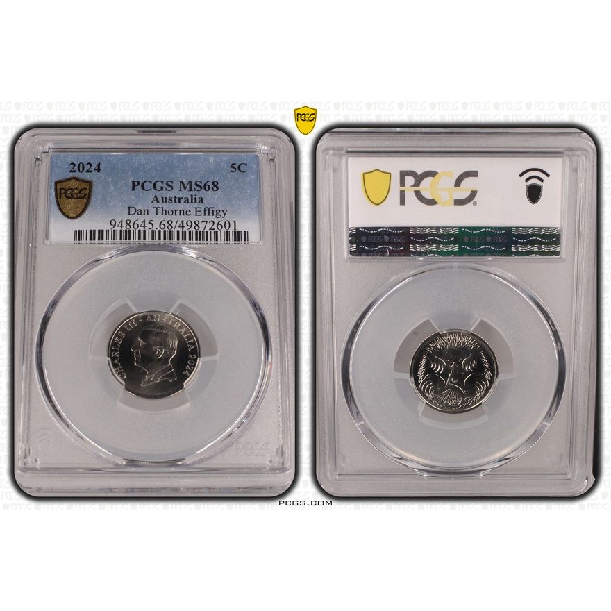 Dan Thorne Effigy , Five Cent, 2024, PCGS MS68