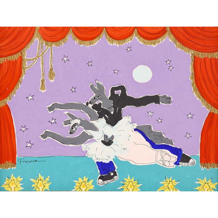 Harry Fonseca ''Rose & Coyote #IV'' Acrylic