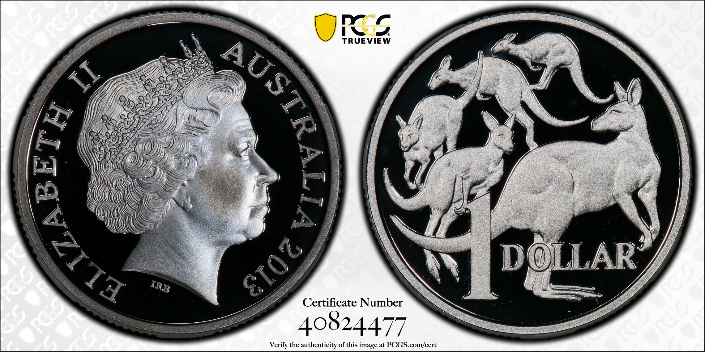 389 · 2013 Australia One Dollar, $1 Silver Mob of Roos Ag PCGS - PR69DCAM POP 7/0 -477