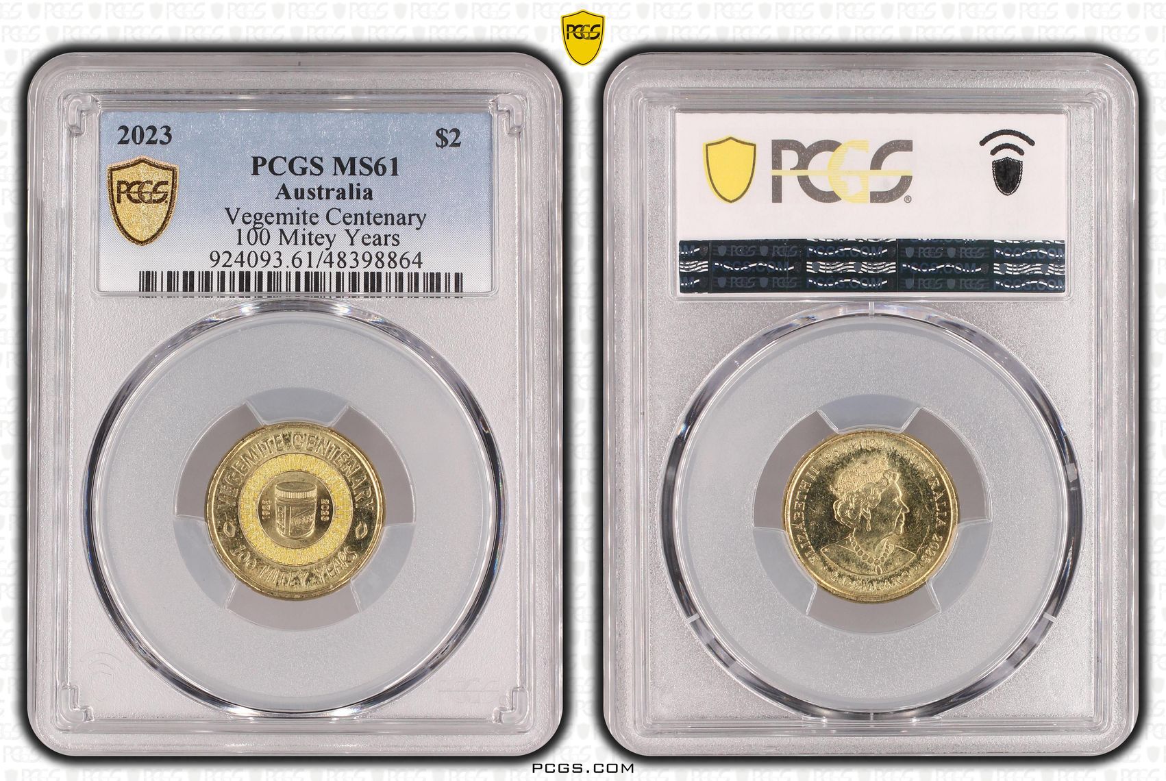 Elizabeth II, Vegemite Centenary, Two Dollar, 2023, PCGS MS61