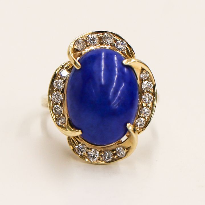 Martin Zamir Co. 14k Lapis & Diamond Ring