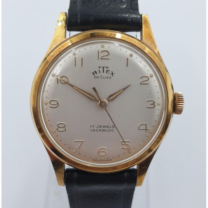Gold Plated Ritex De Luxe Swiss Man's Watch C1960'S