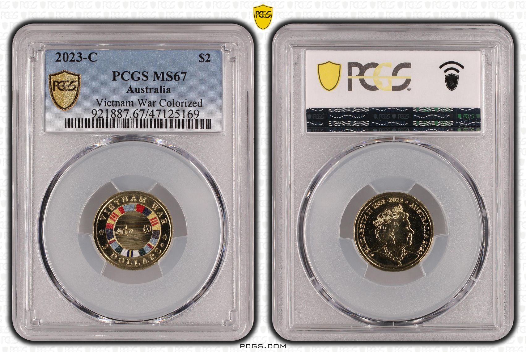 Elizabeth II, Vietnam War Colorized, Two Dollar, 2023-C, PCGS MS67