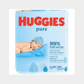 Huggies Pure Baby Wipes 224s Quad Pack | PK 51673/7511 B1 (S7)