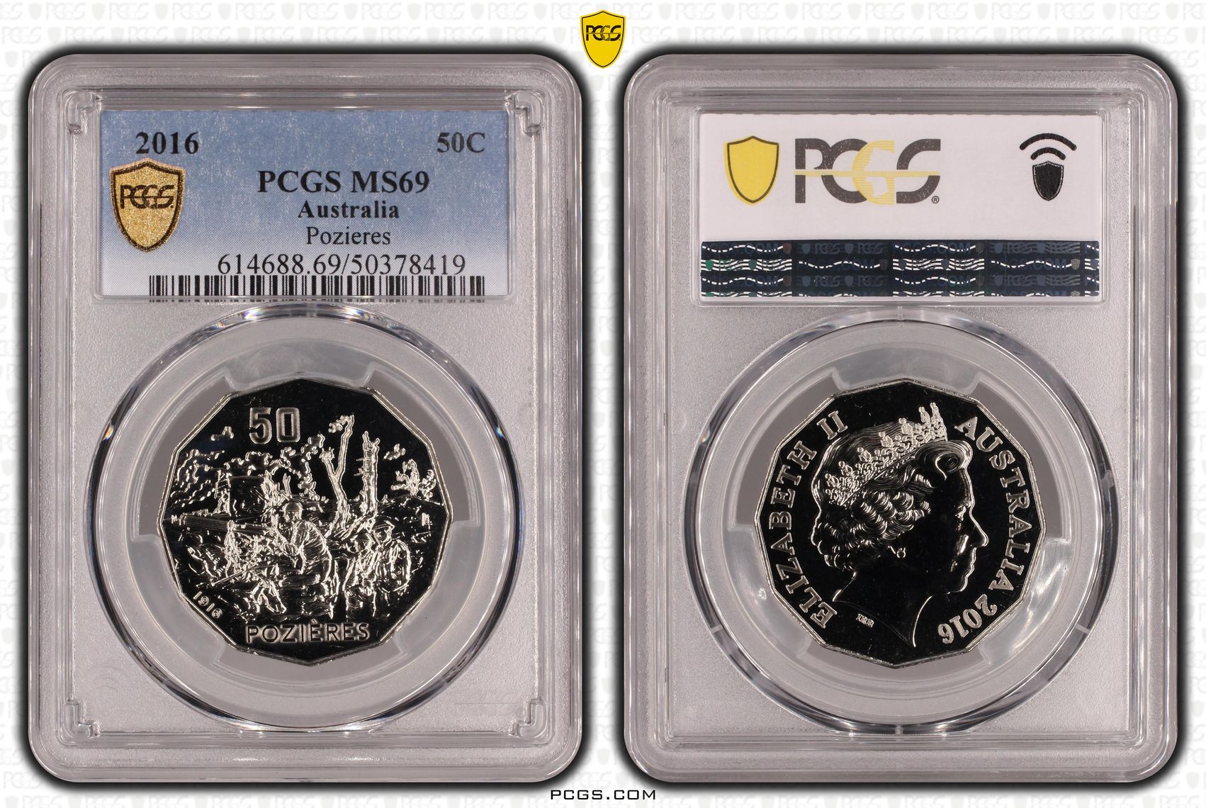 Pozieres POP 11/0, Fifty Cent, 2016, PCGS MS69
