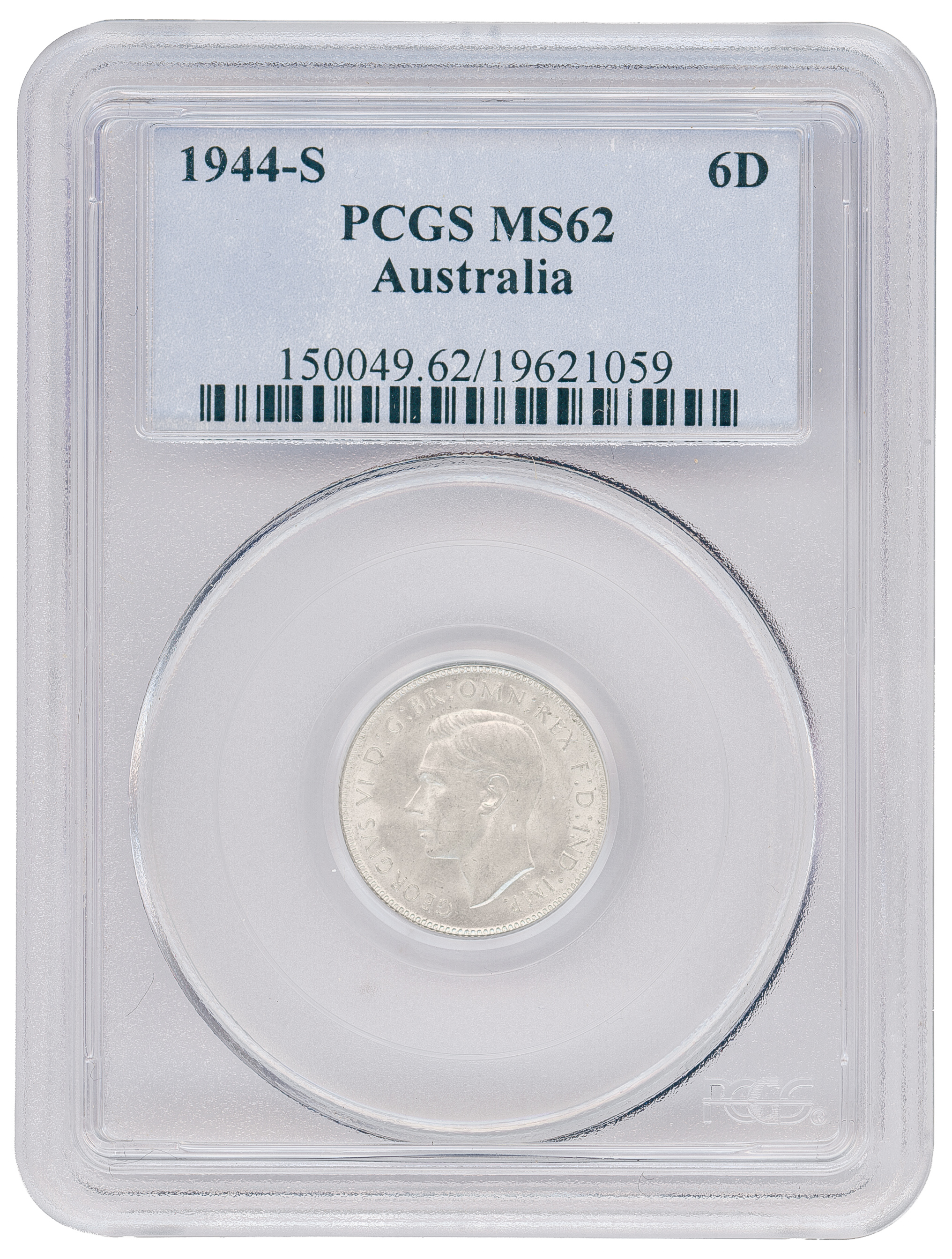 Sixpence, 1944-S, PCGS MS62