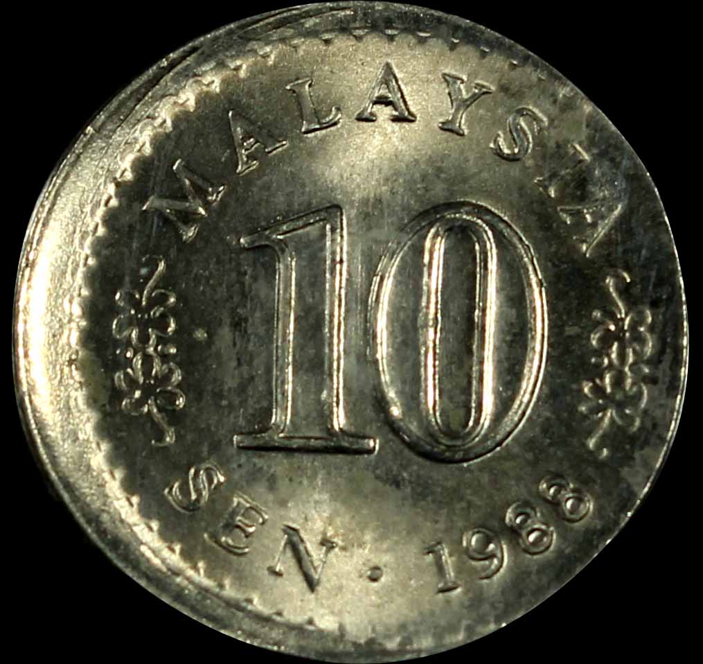 Malaysia, 1988, 10 Sen, Mint Error, Struck off center, UNC. | Unique World  Coin Sdn Bhd