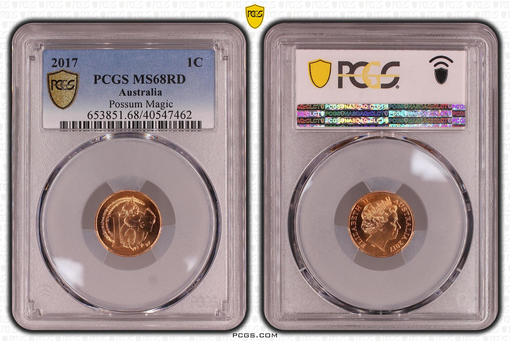 278 · Possum Magic, One Cent, 2017, PCGS MS68RD