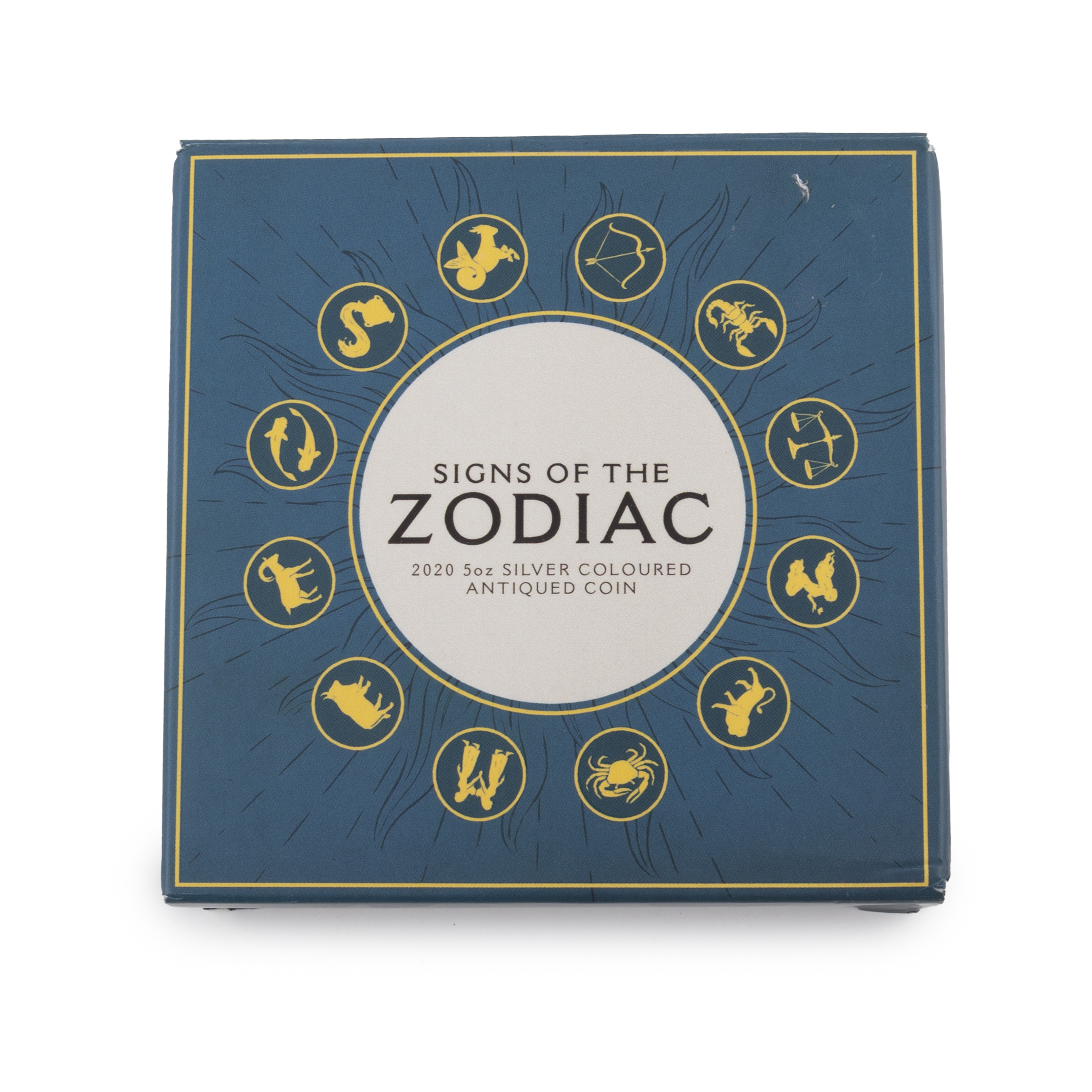 97 · Tuvalu, Elizabeth II, Signs of the Zodiac 5oz, Five Dollar, 2020,  FDC