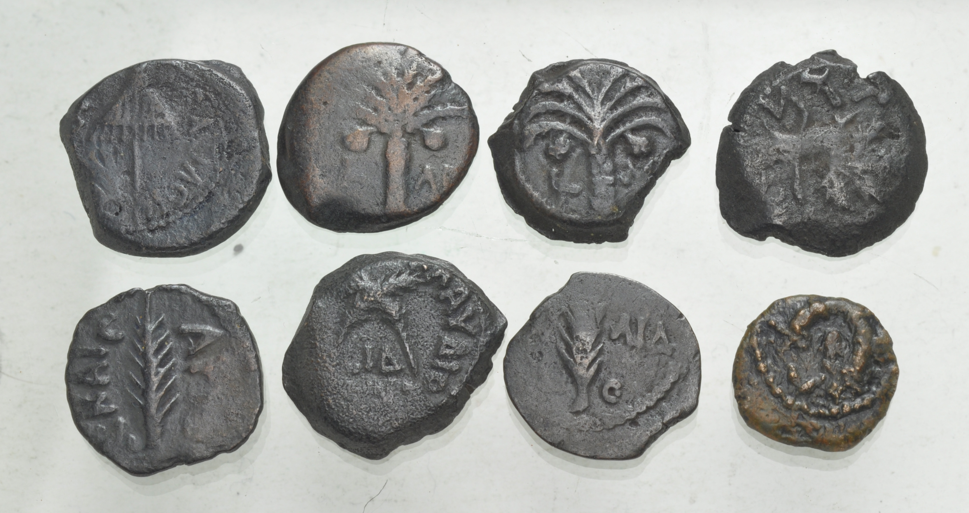 GREEK. Levant & the Near East. Lot of eight (8) Judaean Æ Prutot ...