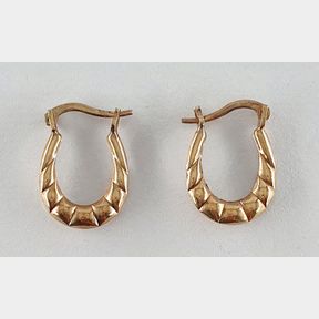9CT YELLOW GOLD CREOLE EARRINGS - 51929/3758