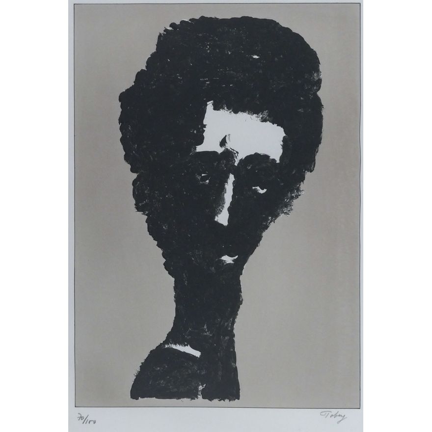 Mark Tobey ''Portrait'' 1970 Lithograph