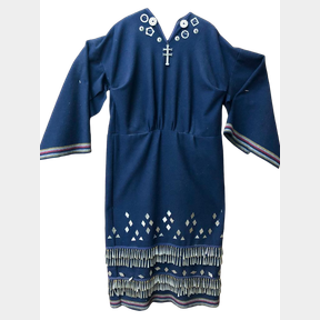 Antique Woodlands Jingle Dress With Silver Buttons And Detailing