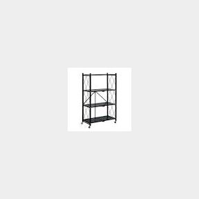 HEARTDECO 4 TIER METAL FOLDABLE STORAGE SHELVING UNIT ORGANIZER TROLLEY