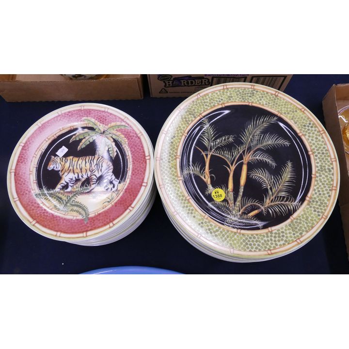 22pc Andrea by Sadek 'Jungle Safari' Plates- 8 & 10.5''