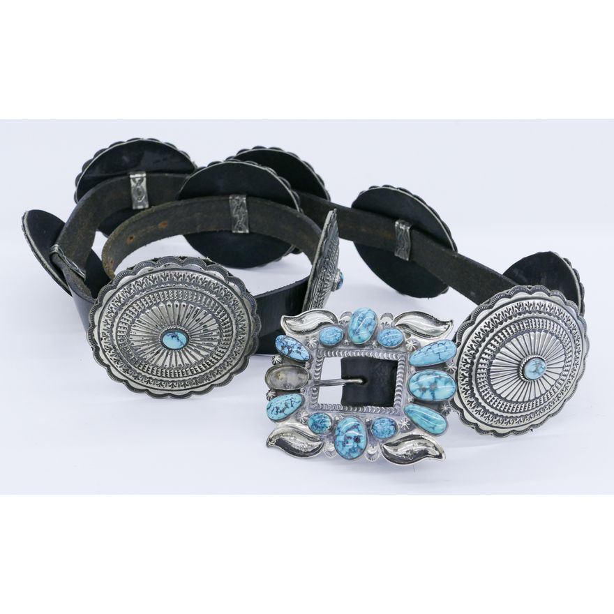 Sunshine Reeves Navajo Sterling & Turquoise Concho Belt