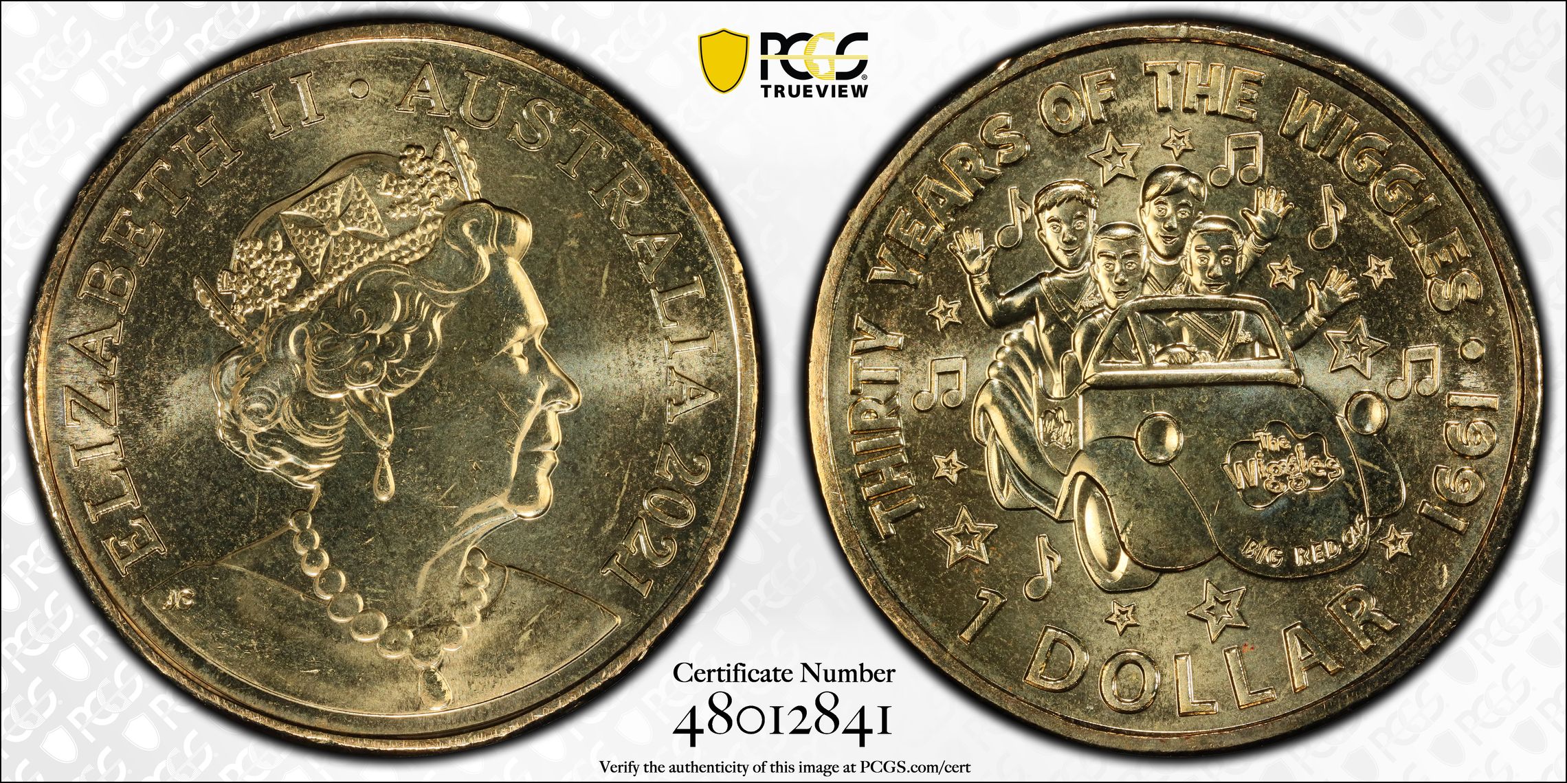 Original Wiggles Band , One Dollar, 2021, PCGS MS67