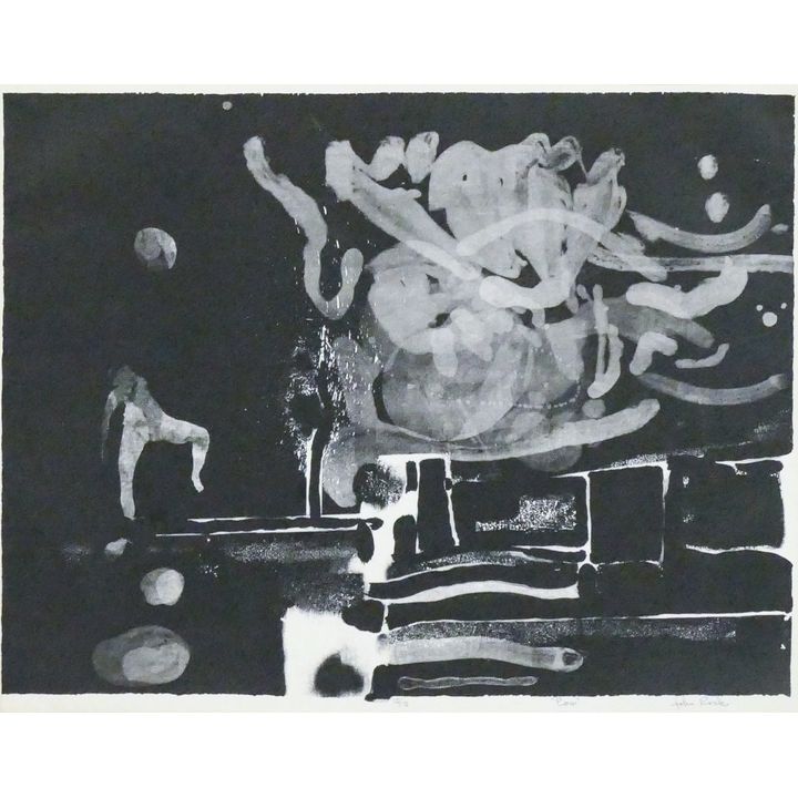 John Rock ''Eos'' S/N Abstract Lithograph Matted 30''x30''
