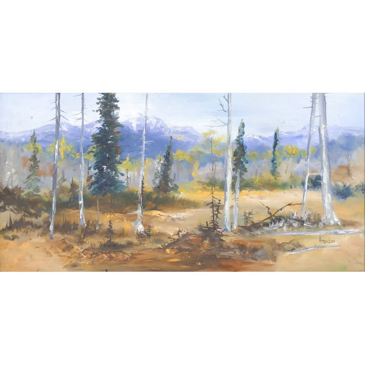 Gene Amondson ''Autumn Landscape'' Oil on Canvas Framed 25''x43''