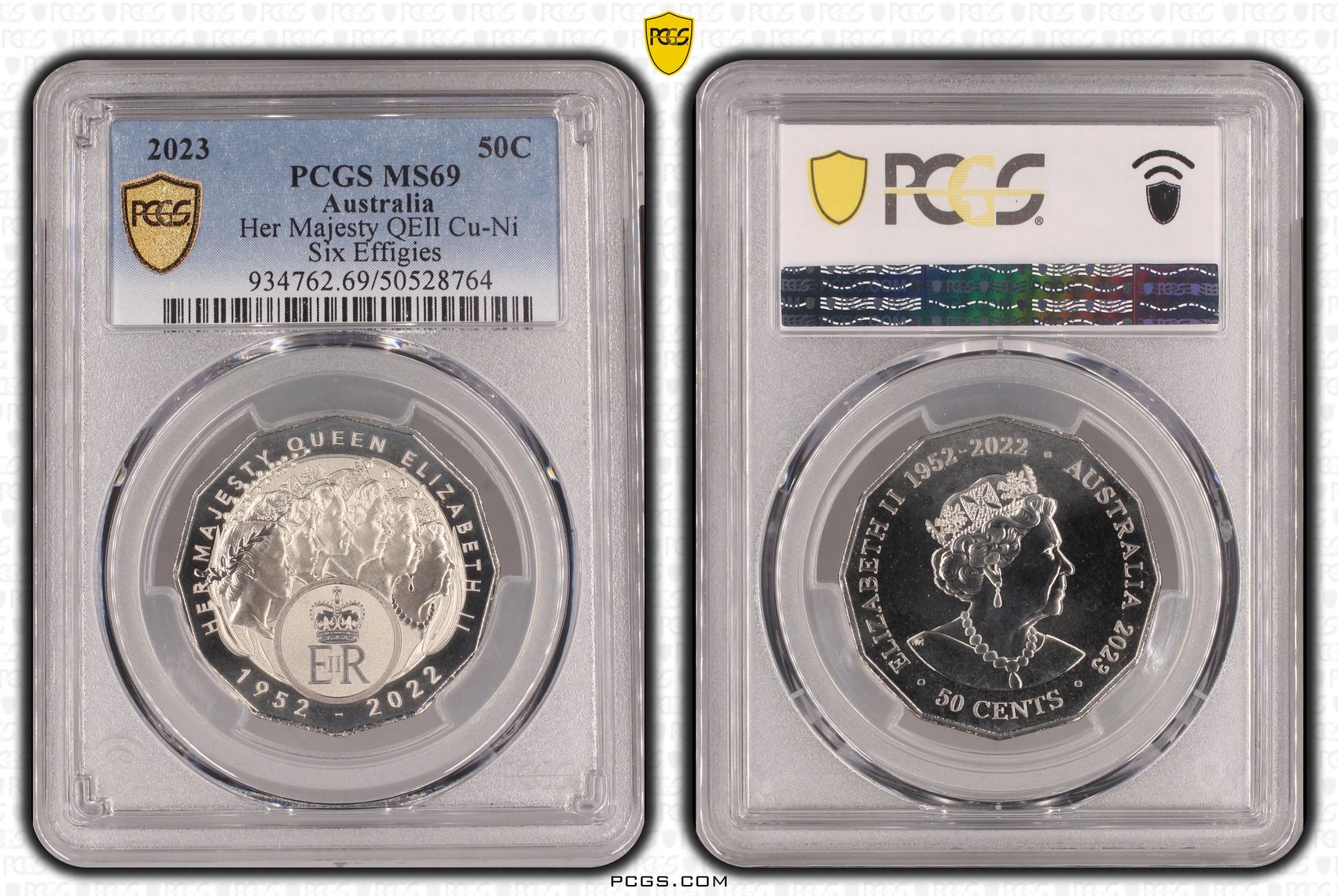 Her Majesty QEII Cu-Ni, Fifty Cent, 2023, PCGS MS69