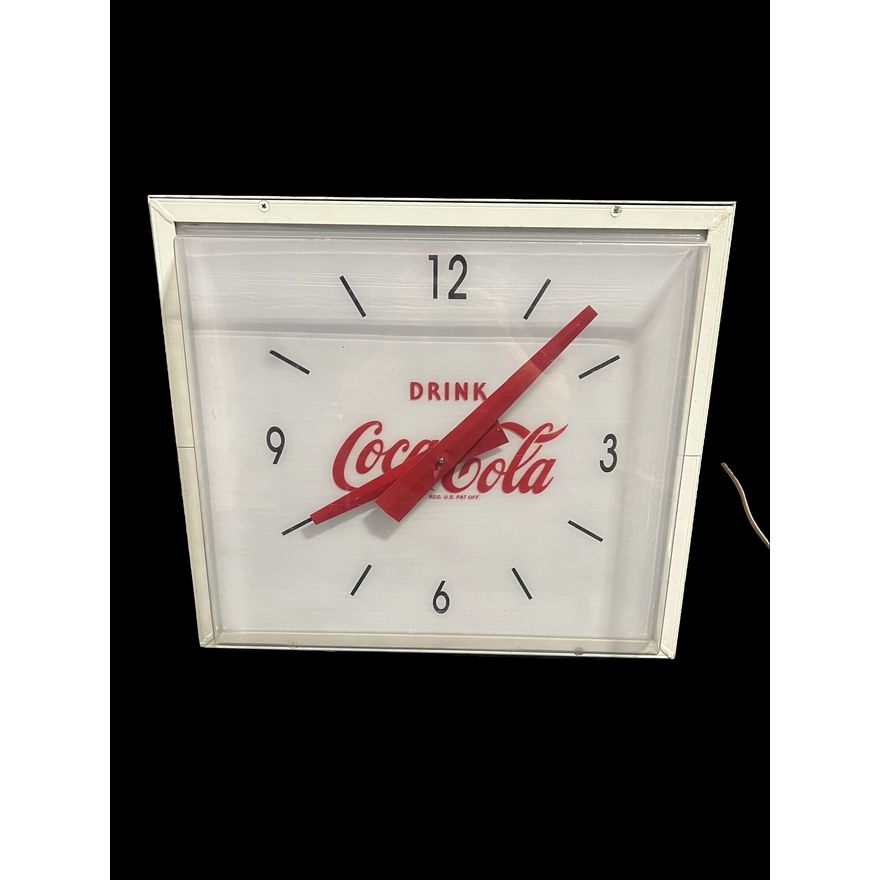 Huge Heavy Drink Coca Cola Coke Soda Light Up Clock