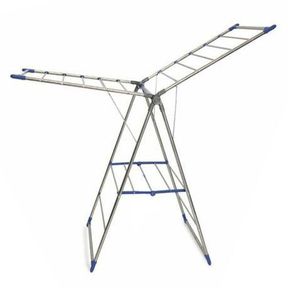 Foldable Clothing Drying Rack - Grey + Light Blue - pipes bent