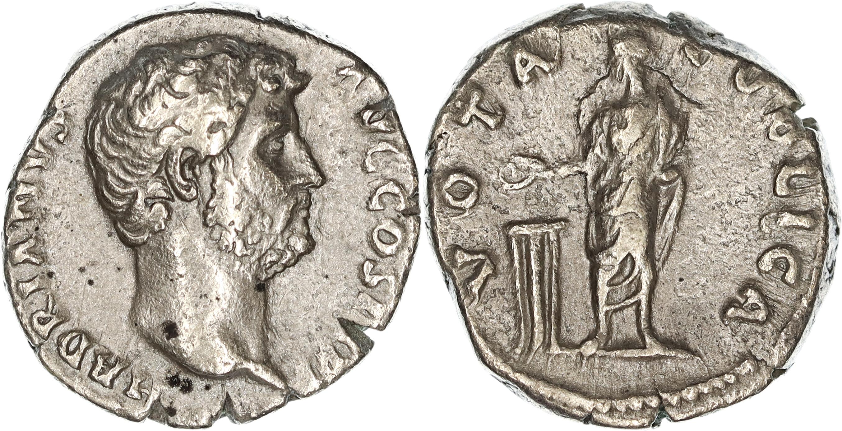 Roman Empire, Hadrian, Silver Denarius, 134-138 AD, nVF