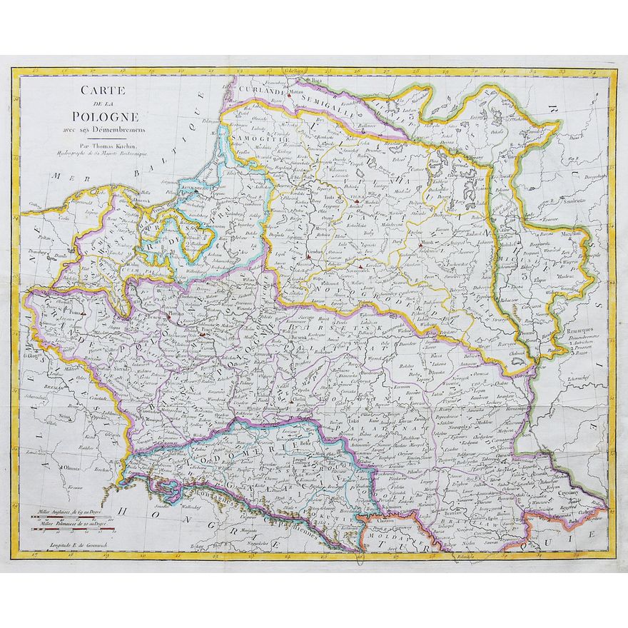 Thomas Kitchin | Carte de la Pologne avec ses Démembremens