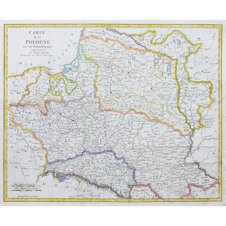 Thomas Kitchin | Carte de la Pologne avec ses Démembremens