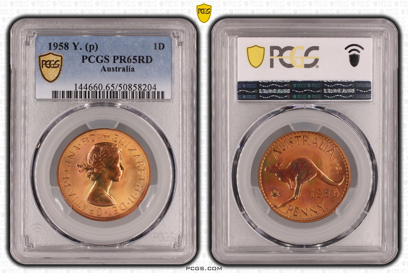Penny, 1958, PCGS PR65RD
