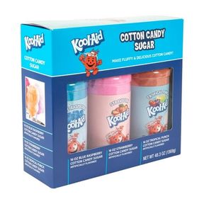 48.3 OZ (1369G) KOOL-AID COTTON CANDY FLOSSING SUGAR BLUE RASPBERRY, STRAWBERRY, TROPICAL PUNCH