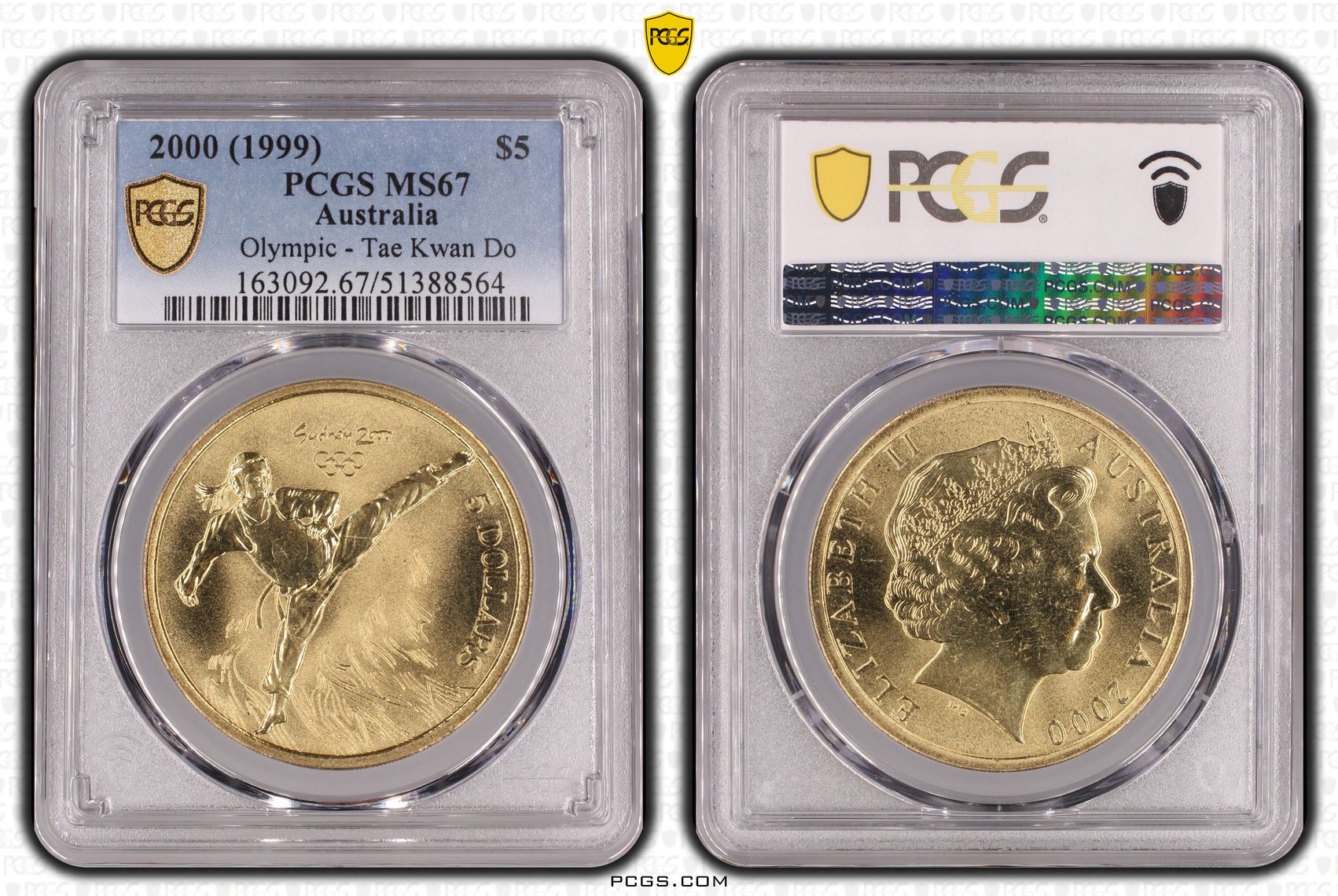 Tae Kwan Do, Five Dollar, 2000, PCGS MS67