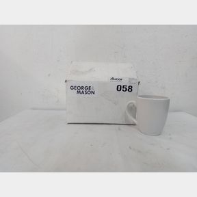 GEORGE MASON - WHITE CERAMIC 4 PACK MUGS - WHITE - 4 PACK -