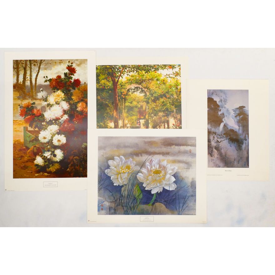 4pc Vintage Lithographs. Alice Smith, Zhang Guizhen, etc.
