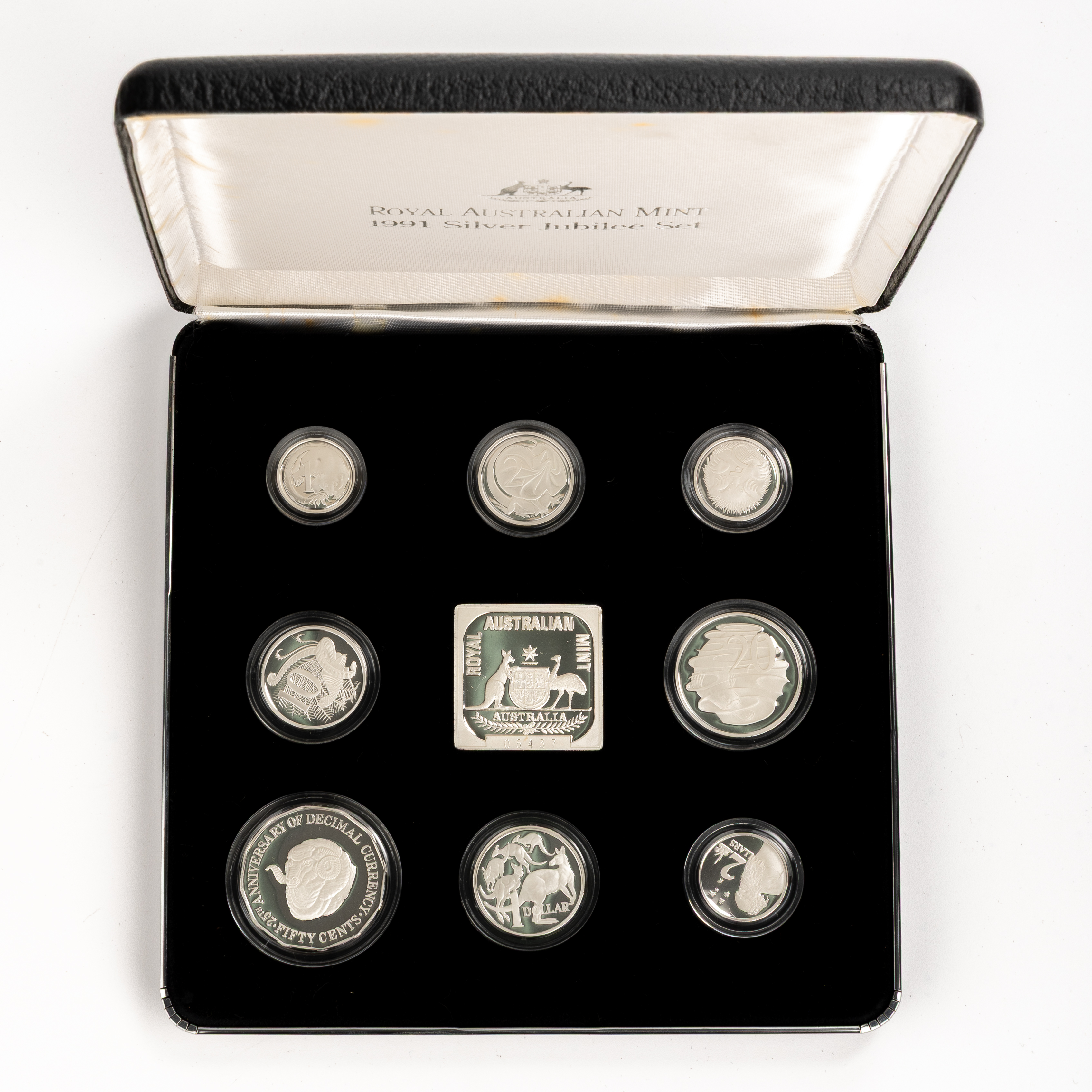 Elizabeth II, RAM - Masterpieces in Silver, 25TH Anniversary of Decimal Currency, One Cent - Two Dollars, 1991, FDC