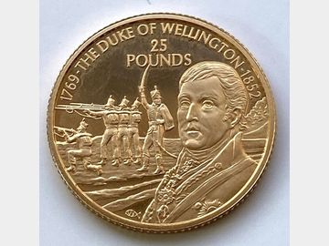 2002 JERSEY PROOF 25 POUND DUKE OF WELLINGTON 150TH ANNIVERSARY