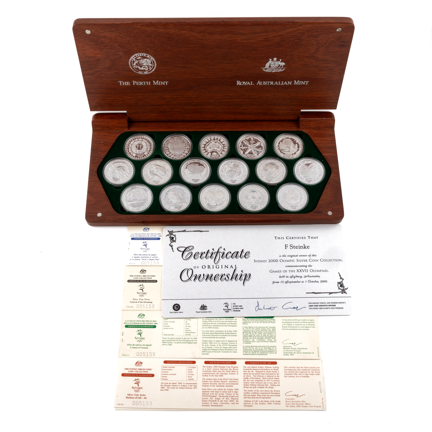 366 · Elizabeth II, Sydney 2000 Olympic Coin Collection, Five Dollars, 2000,  FDC