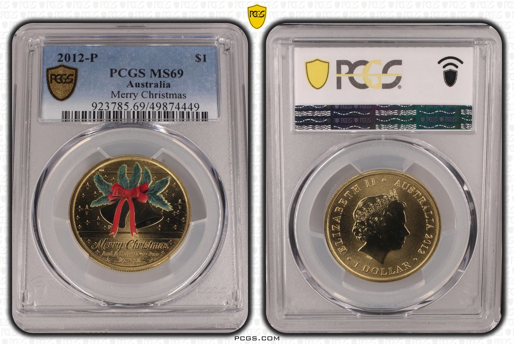 Merry Christmas POP 7/0, One Dollar, 2012-P, PCGS MS69