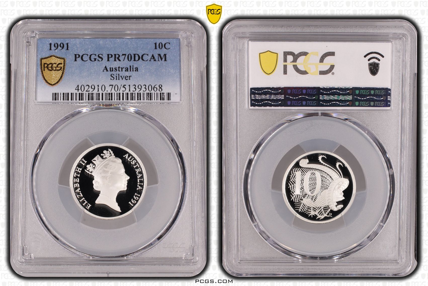 Elizabeth II, Silver, Ten Cent, 1991, PCGS PR70DCAM