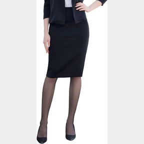 G&Y WOMEN'S ELASTIC WAIST STRETCH BODYCON MIDI PENCIL SKIRT - PREMIUM NYLON PONTE OFFICE STRAIGHT SKIRT, BLACK-M