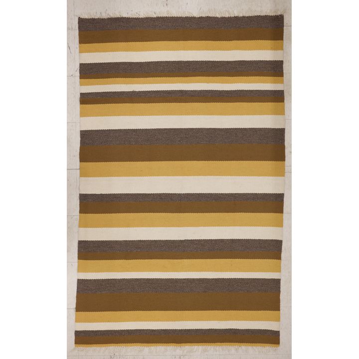 Vintage Southwest Yellow Banded Blanket 7'x4' Approx.