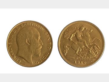 1910 EDWARD VII LONDON MINT HALF SOVEREIGN